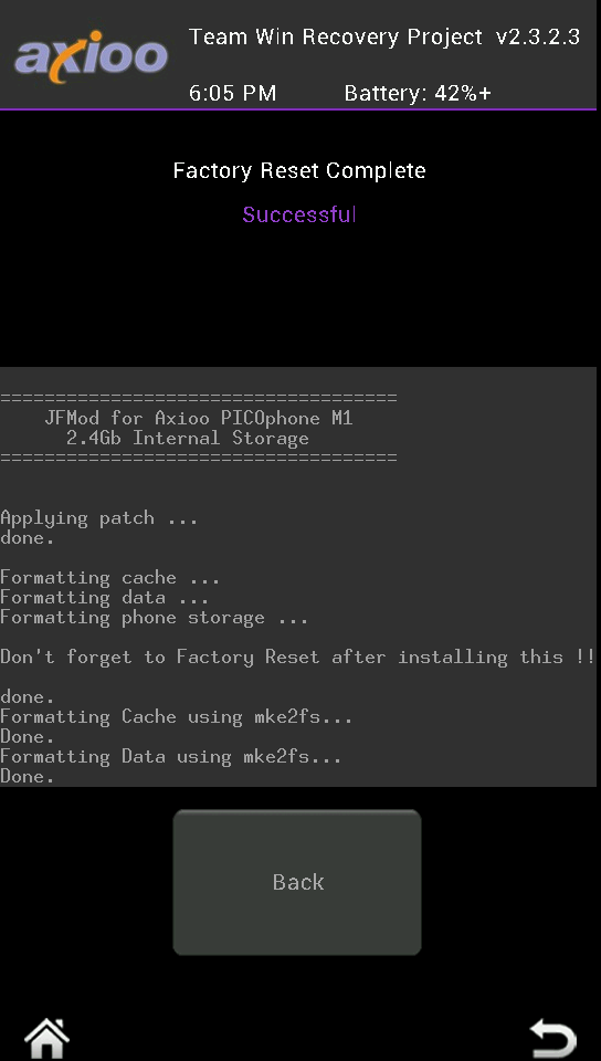 Repartition internal storage into 2.4Gb for PICOphone M1