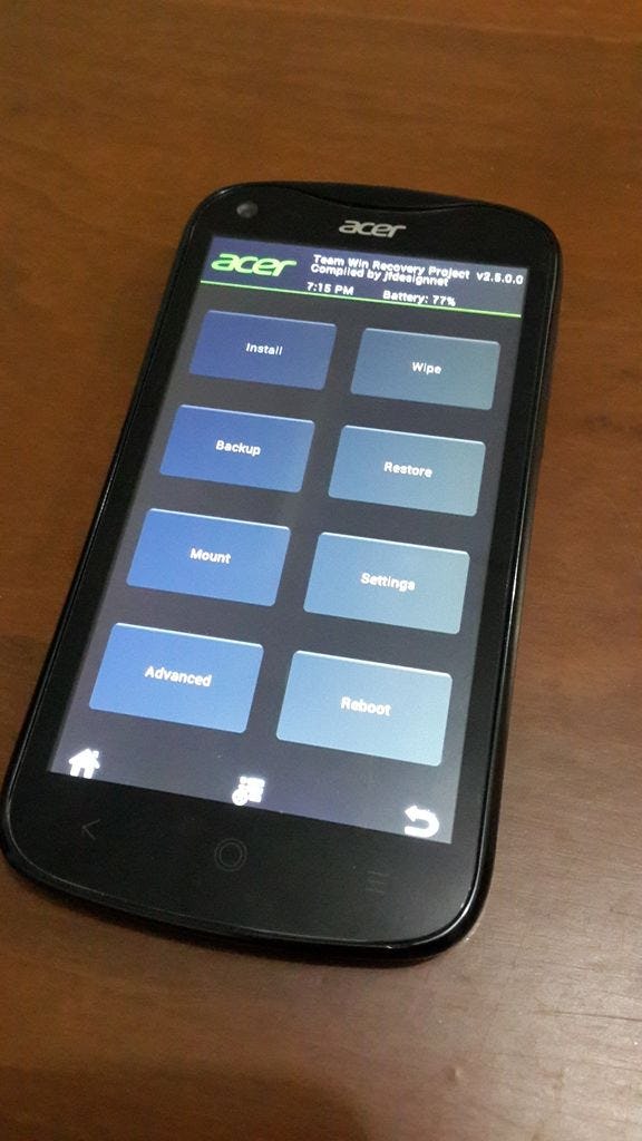 twrp and cwm recovery Acer Liquid E2 DUO